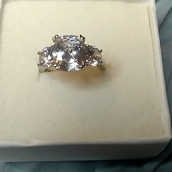 Source Unknown Jewelry - 3 Stone Sapphire Sterling Silver Ring in Size 7